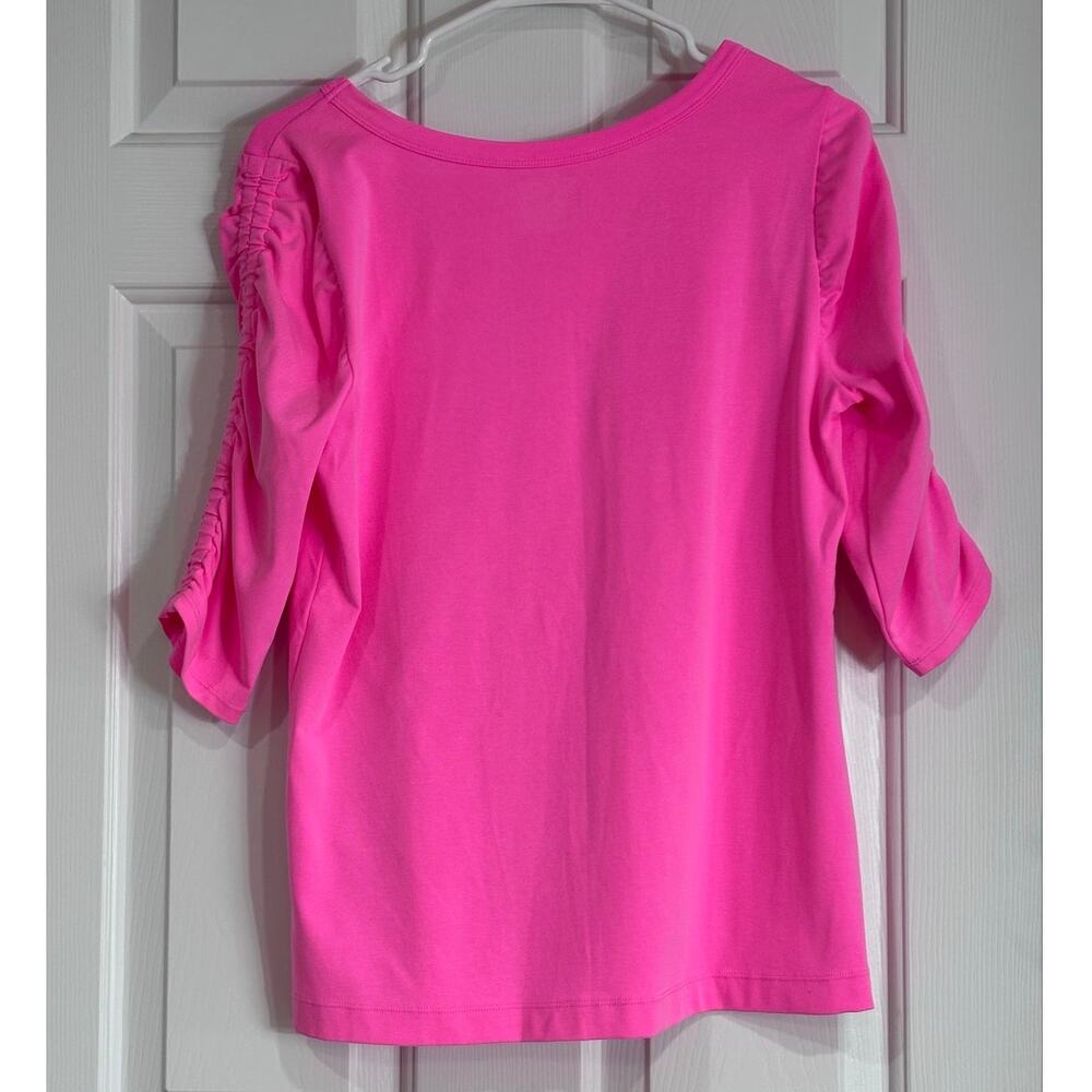 NWT Lilly Pulitzer Sz L Belden Knit Top Aura Pink Half Sleeve Women's Shirt - Picture 4 of 9